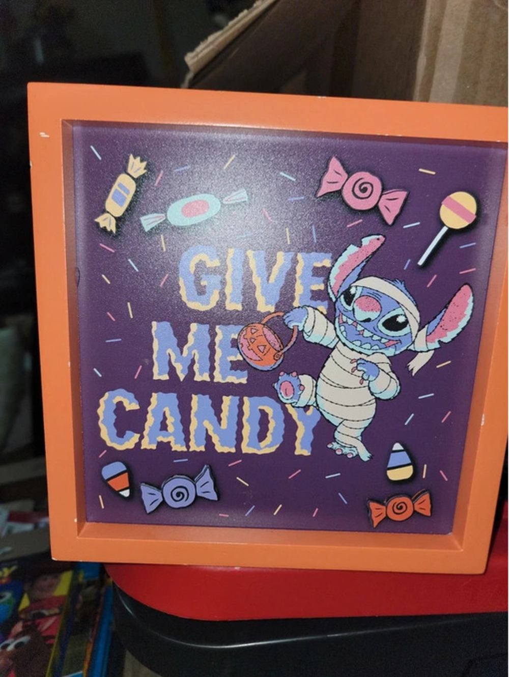 Stitch give me candy halloween sign